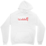 Men's Hoodie Happy Wedding With Delicate Floral Accents On Pristine White Hoodie