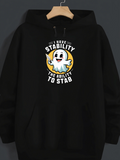 Men's Hoodie I Have Stability Cheerful Cartoon Ghost With Raised Hands Yellow Circle Ghost