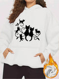 Women's Hoodie Whimsical Branches With Playful Kittens And Graceful Sitting Cats