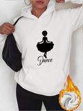 Women's Hoodie Graceful Silhouette In Flowing Skirt Dancing With Poised Elegance Ballerina
