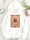 Women's Hoodie Radiant Sun Surrounded By Ornate Vintage Pattern Warm Light Sun