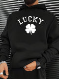 Men's Hoodie Lucky With Four Leaf Clover Surrounded By Casual Hooded Sweatshirt