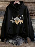 Women's Hoodie Golden Light Reflections On Snowy Mountain Peaks Under Orange Sun