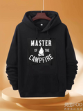 Men's Hoodie Master Of The Campfire With Stylized Flame Illustration Hoodie