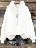 Women's Hoodie Crescent Moon With Scattered Stars In Soft Gentle Night Sky Hoodie
