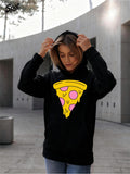 Women's Hoodie Melted Cheese Pepperoni Toppings On Large Gooey Pizza Slice