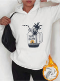 Women's Hoodie Taste Of Summer With Palm Leaves In Refreshing Drink Jar