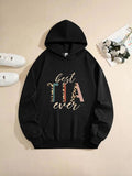 Women's Hoodie Best Tia Ever Playful Pastel Stripes Pattern With Bold Letter Accents Hoodie