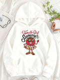 Women's Hoodie Tomato Girl Summer With Smiling Cartoon Tomato Wearing Sunglasses Skirt And Shoes
