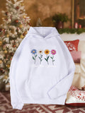 Women's Hoodie Blooming Garden With Colorful Petals And Vibrant Stems Flower