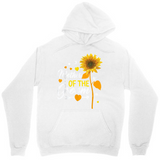 Men's Hoodie Of The Bright Yellow Sunflower With Falling Petals And Warm Hearts Sunflower