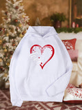 Women's Hoodie Playful Painted Red Heart With Soft Brush Strokes And Whimsical Dots Heart