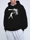 Men's Hoodie Explosive Motion Impacted By Powerful Punch Boxing