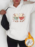 Women's Hoodie Festive Cups With Whipped Cream Surrounded By Chocolate Candy And Peppermint Sticks Hot Chocolate