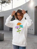 Women's Hoodie Vivid Garden Bloom With Bright Pastel Petals Graceful Flower
