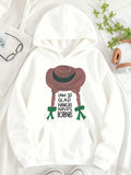 Women's Hoodie I Am So Glad With Green Ribbon Braids And Straw Hat Girl