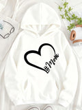 Women's Hoodie Hashtag Mom With Bold Heart And Playful Script Underlined Motif Hoodie