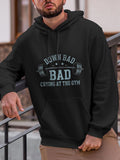 Men's Hoodie Down Bad Crying At The Gym With Barbells And Motivational Statement Hoodie