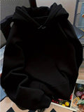 Women's Hoodie WomenS Fleece-Lined Hooded Sweatshirt - Classic Solid Color Winter Warmth with Kangaroo Pocket & Drawstring Hood Casual Elegant Pullover Sweater for Fall Winter Cozy Casual Attire Regular Fit