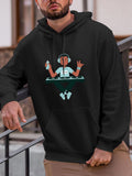Men's Hoodie Chill Electronic Music Vibes With Headphones Relaxing Around Mixing Table Dj