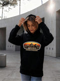Women's Hoodie Mountain Range With Glowing Sunset Among Pine Trees Hoodie