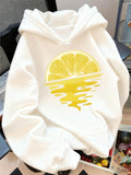 Women's Hoodie Sunny Reflections With Lemon Slice Melting Into Water Lemon