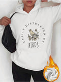 Women's Hoodie Easily Distracted By Birds Sitting Among Wildflowers Bird