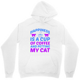 Men's Hoodie Happiness With Pink Blue Cat Coffee Lettering Among Playful Sitting Kittens Hoodie