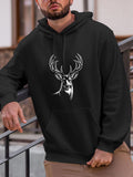 Men's Hoodie Majestic Winter Forest Style Elegant Antlered Deer