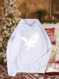 Women's Hoodie Wings Spread Wide In Winter Silence Eagle