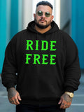 Men's Hoodie Ride Free Bold Neon Letters On Black Hoodie
