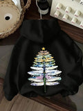 Women's Hoodie Colorful Layers With Shimmering Star Atop A Luminous Christmas Tree