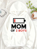 Women's Hoodie Low Battery With Bold Letters Among Clean White Hoodie