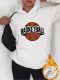 Women's Hoodie Vintage Brown Ball With Black Lettering Basketball