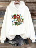 Women's Hoodie Ho Ho Ho Christmas Lights And Festive Holiday Cheer Hoodie