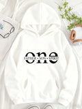Women's Hoodie Father Son Spirit Letter Print With Bold Typography One
