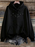 Women's Hoodie Minimal Stars Patterned Night Sky Hoodie