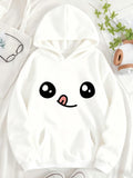 Women's Hoodie Cute Big Eyes Cartoon Tongue Face Hoodie