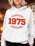 Women's Hoodie Limited Edition Bold Red Retro Print With Simple Lettering Centered Hoodie