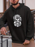 Men's Hoodie Intricate Carved Stone Fist Surrounded By Detailed Human Skulls