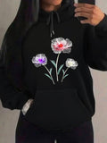 Women's Hoodie Elegant Wildflowers With Vibrant Colors Among Soft Green Stems Flower