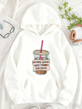 Women's Hoodie Emotional Support Banner With Plastic Cup Iced Coffee
