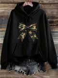 Women's Hoodie Camouflage Patterned Satin Bow On Cozy Hoodie