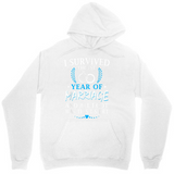 Men's Hoodie I Survived Year Of Marriage With Shining Blue Typography Hoodie