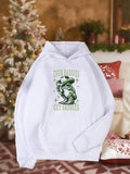 Women's Hoodie Even Baddies Get Saddies With Green Sparkles Beside Cartoon Frog