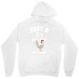 Men's Hoodie Just A Day With Feathers And Funny Cartoon Chicken