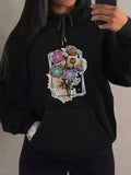 Women's Hoodie Delicate Purple Wildflowers Among Torn Paper Patchwork Flowers