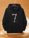 Men's Hoodie White Bone Pieces Arranged In The Shape Of The Number Seven Hoodie