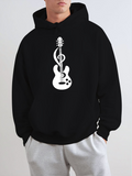 Men's Hoodie Electric Guitar With Music Note Surrounded By Abstract Melody Guitar