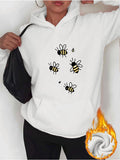 Women's Hoodie Cute Cheerful Cartoon Bees Flying With Small Hearts Hoodie